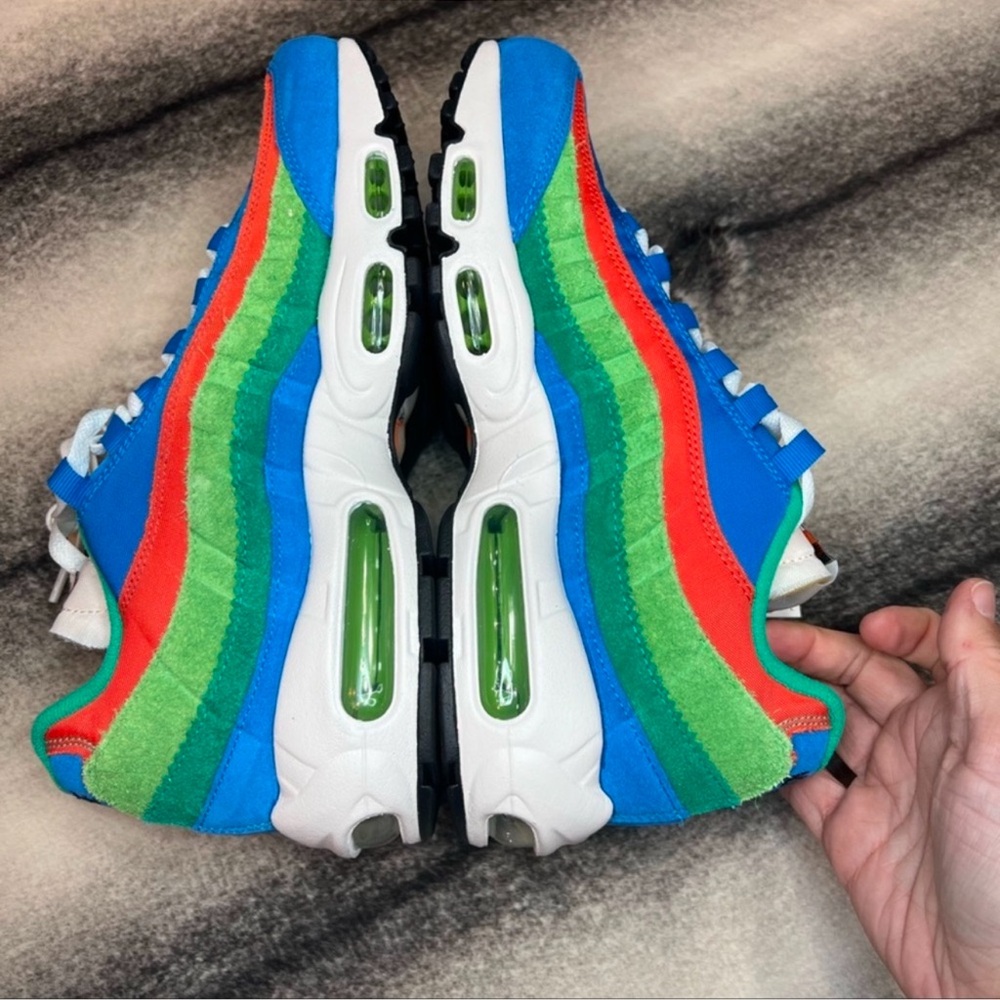 Nike Air Max 95 SE Light Photo Blue/Black/Roma Green Sneakers - Picture 7 of 10